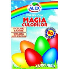ALEX VOPSEA DE OUA MAGIA CULORILOR LICHID(4 CULORI) 17ML 10/BAX-COLORANTE PER UOVA ROSSA