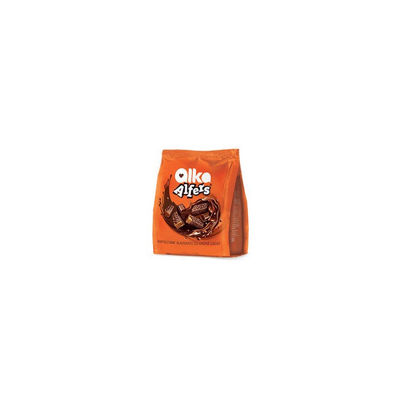 ALKA NAPOLITANE PUNGA GLAZURATE CU CREMA COCOS 180G 10/BAX -WAFFER COCOS