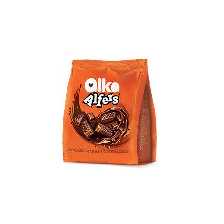 ALKA NAPOLITANE PUNGA GLAZURATE CU CREMA COCOS 180G 10/BAX -WAFFER COCOS
