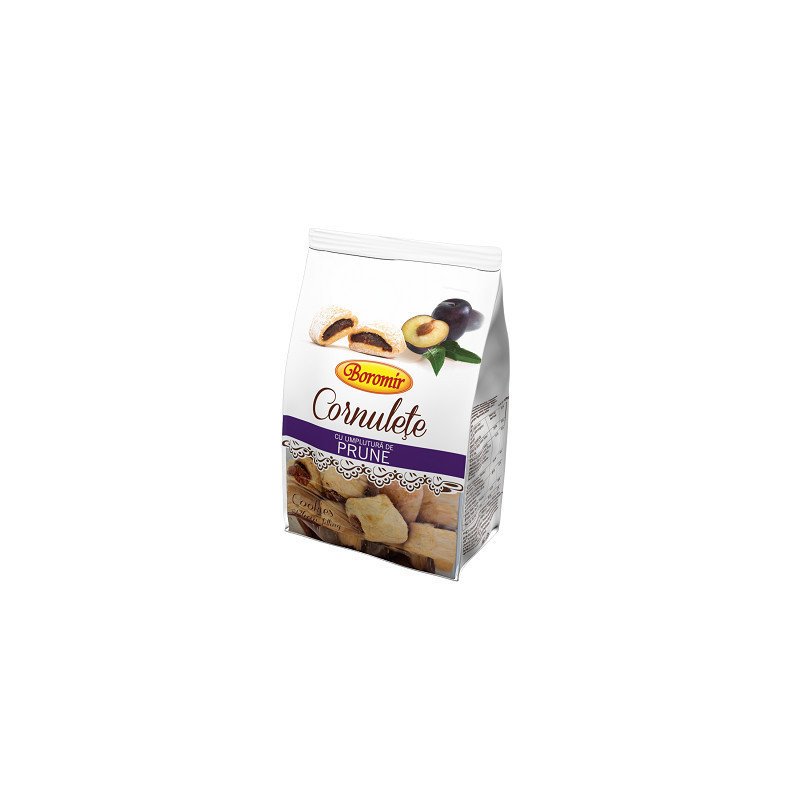 BOROMIR CORNULETE PRUNE CU UNT 250G 12/BAX- DOLCI CASERECCI PRUGNE