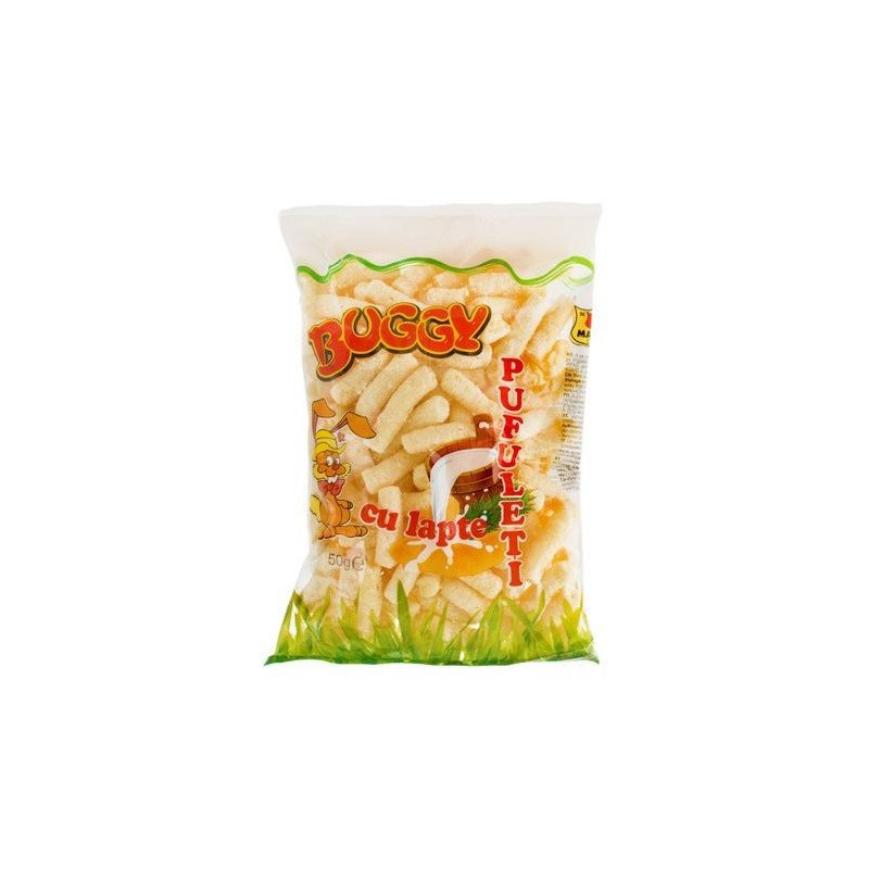 BUGGY PUFULETI CU LAPTE 50G 36PG/SAC-CORNETI CON LATTE