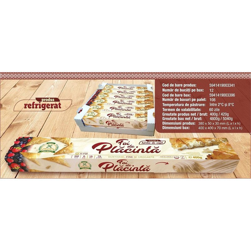 CASA MAFTEI FOI FINE DE PLACINTA 400G 12/BAX-SFOGLIE PER DOLCI PAND NEW