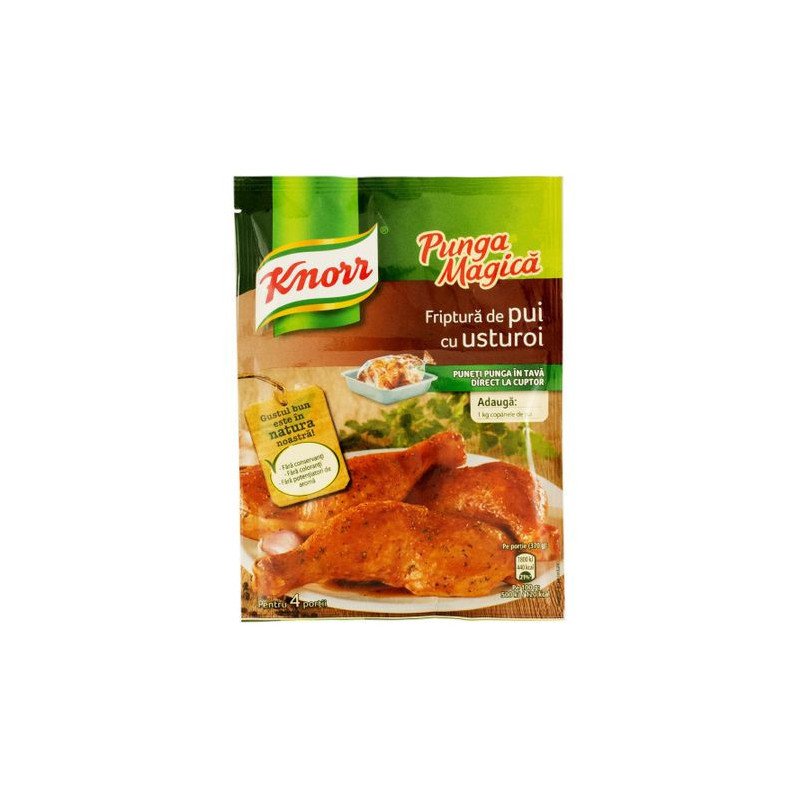 KNORR PUNGA MAGICA PUI USTUROI 28G 20/BAX-BUSTA MAG.POLLO AGLIO