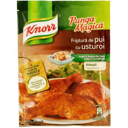 KNORR PUNGA MAGICA PUI USTUROI 28G 20/BAX-BUSTA MAG.POLLO AGLIO