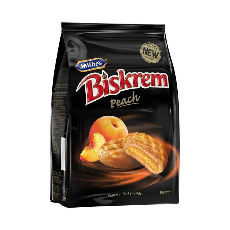 BISKREM BISCUITI CU CREMA DE PIERSICA 160G 12/BAX-BISDCOTTO