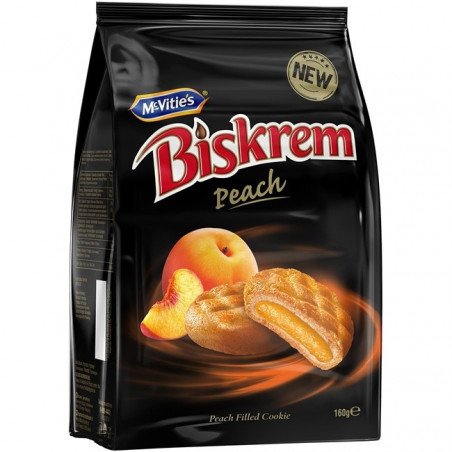 BISKREM BISCUITI CU CREMA DE PIERSICA 160G 12/BAX-BISDCOTTO