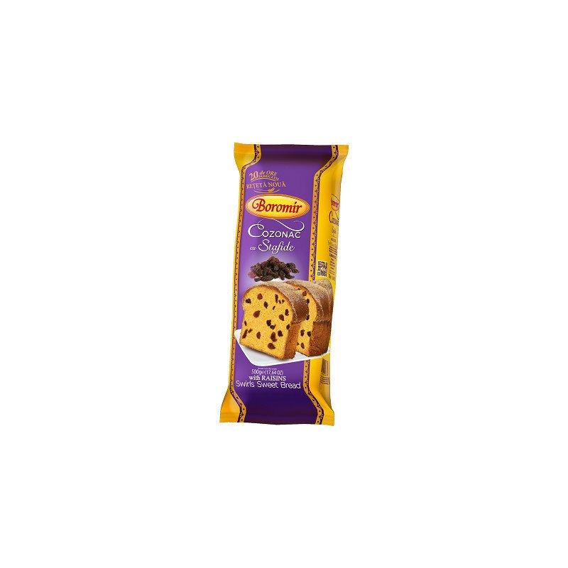 BOROMIR COZONAC 450G 9/BAX NUCA SI STAFIDE 400G 9/BAX-DOLCE "COZONAC" NOCI&UVETTA