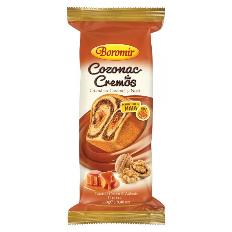 BOROMIR COZONAC CARAMEL SI NUCA 550G 9/BAX  - DOLCE "COZONAC"