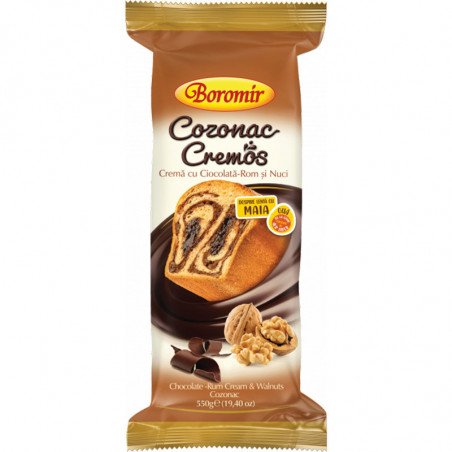 BOROMIR COZONAC CIOCOLATA  ROM SI NUCA 550G 9/BAX  - DOLCE "COZONAC"