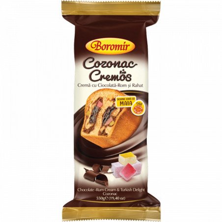 BOROMIR COZONAC CIOCOLATA  ROM SI RAHAT 550G 9/BAX  - DOLCE "COZONAC"