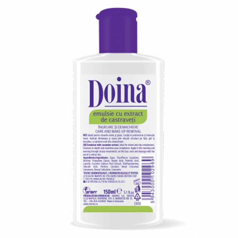 DOINA EMULSIE EXTRACT DE CASTRAVETI 150ML 6/BAX - DEMACCHIANTE DI CETRIOLI