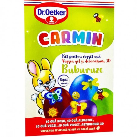 DR.OETKER KIT VOPSEA DE OUA GEL CU DECORATIUNI 3D 4x5g 30/BAX-COLORANTE PER UOVA