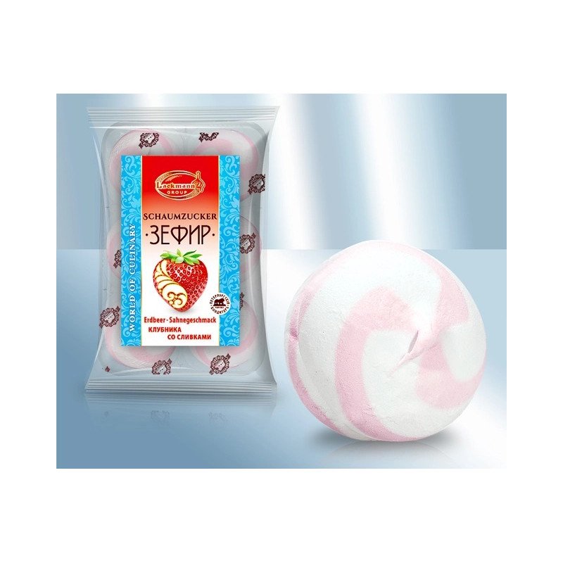 BEZELE CAPSUNI SI CREMA  300 GR 12/BAX - Marshmallows asoritit vaniglia _cp