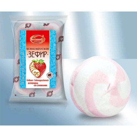 BEZELE CAPSUNI SI CREMA  300 GR 12/BAX - Marshmallows asoritit vaniglia _cp