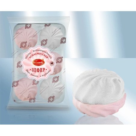 BEZELE VANILIE SI CAPSUNI 300 GR 12/BAX - Marshmallows asoritit vaniglia
