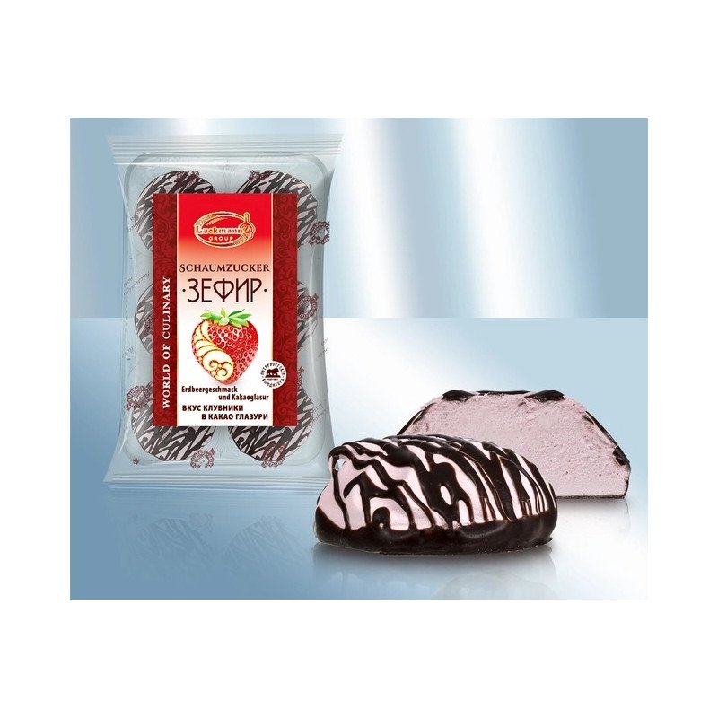 BEZELE CU AROMA DE CAPSUNA SI GLAZURA CIOC.- Marshmallows alla fragola glas. Ciocc.