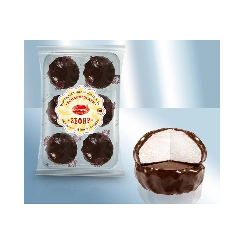 BEZELE CU AROMA DE VANILIE SI GLAZURA CIOC. 180GR BAX/18-Зефир "Белые ночи" вкус клубника, в глазури