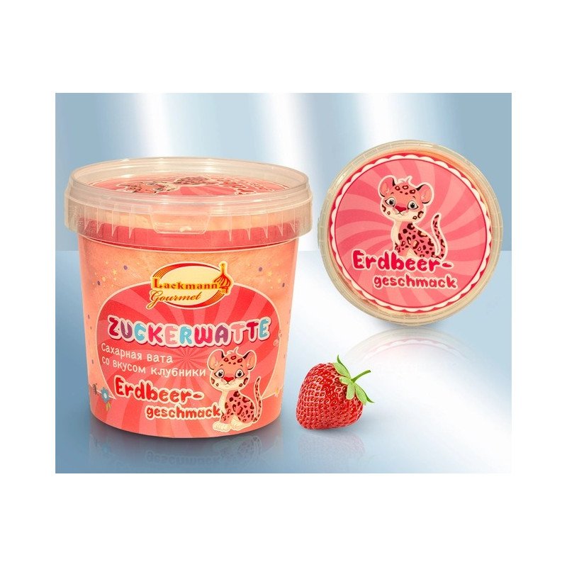 VATA DE ZAHAR CU GUST DE CAPSUNA 50GR 6/BAX- ZUCCHERO FILATO AL GUSTO DI FRAGOLA