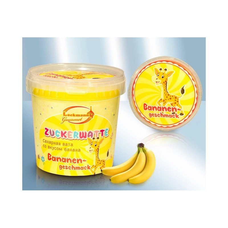 VATA DE ZAHAR CU GUST DE BANANA 50GR 6/BAX- ZUCCHERO FILATO AL GUSTO DI BANANA