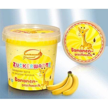 VATA DE ZAHAR CU GUST DE BANANA 50GR 6/BAX- ZUCCHERO FILATO AL GUSTO DI BANANA